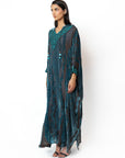 TURQUOISE HOODED JALABIYA