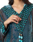 TURQUOISE HOODED JALABIYA