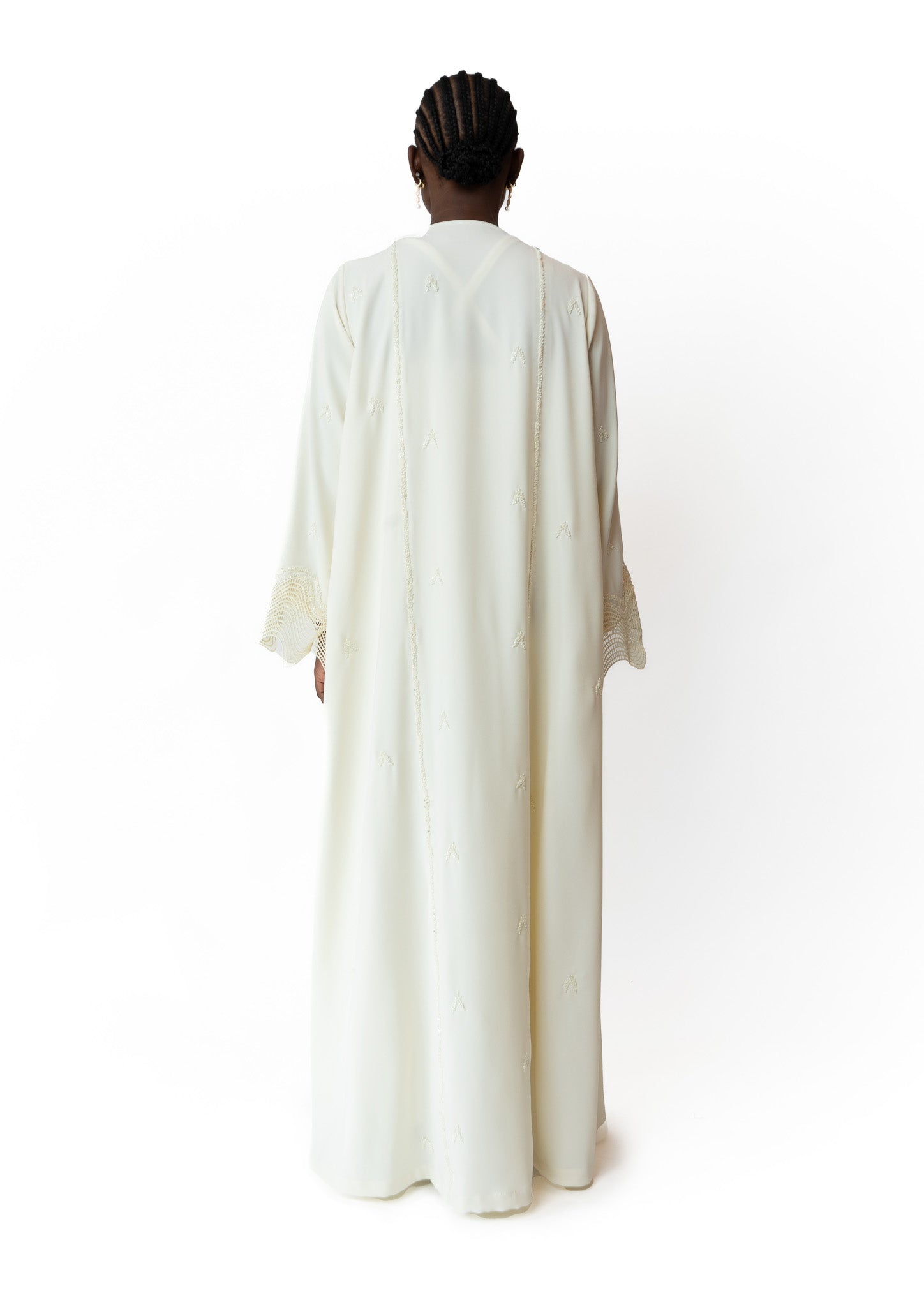 IVORY PEARL WAVES ABAYA