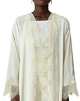 IVORY PEARL WAVES ABAYA