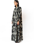 BLACK AND WHITE FLORAL LACE