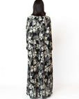 BLACK AND WHITE FLORAL LACE