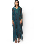 TURQUOISE HOODED JALABIYA